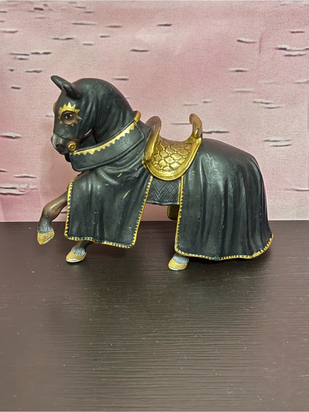 Black knight horse only by Schleich World of Knights 2003.  Vintage. PO